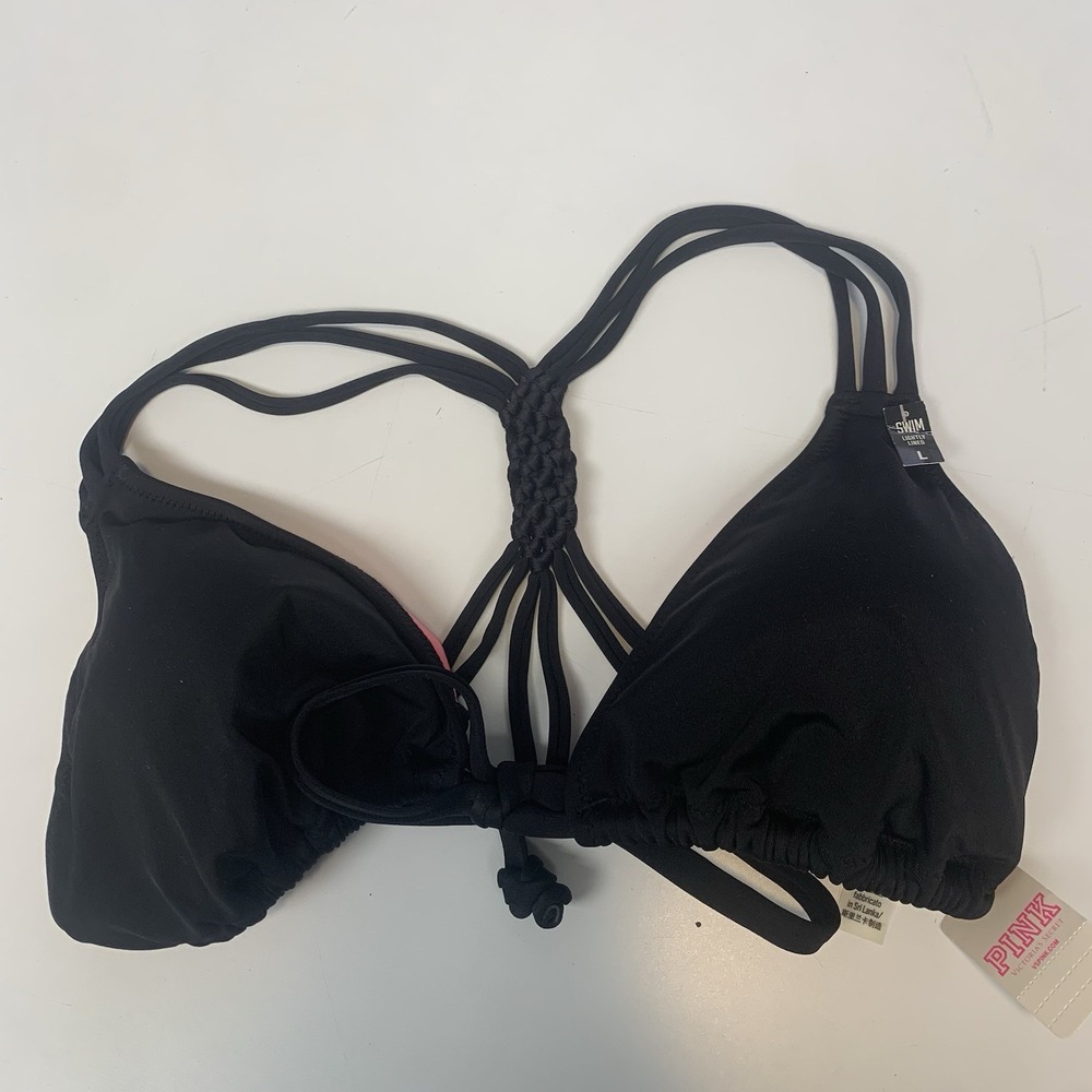 Victoria's Secret PINK Black Strappy Bikini Top